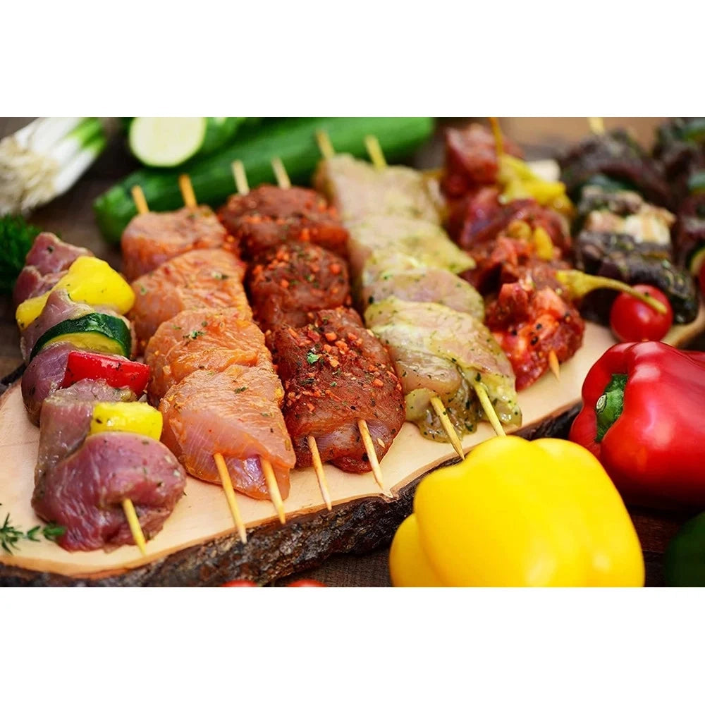 Trade Shop - Set 4 Pz Da 90 Spiedini In Bambù Bastoncini 25cm Stuzzicadenti Lunghi Per Barbecue 634145 -