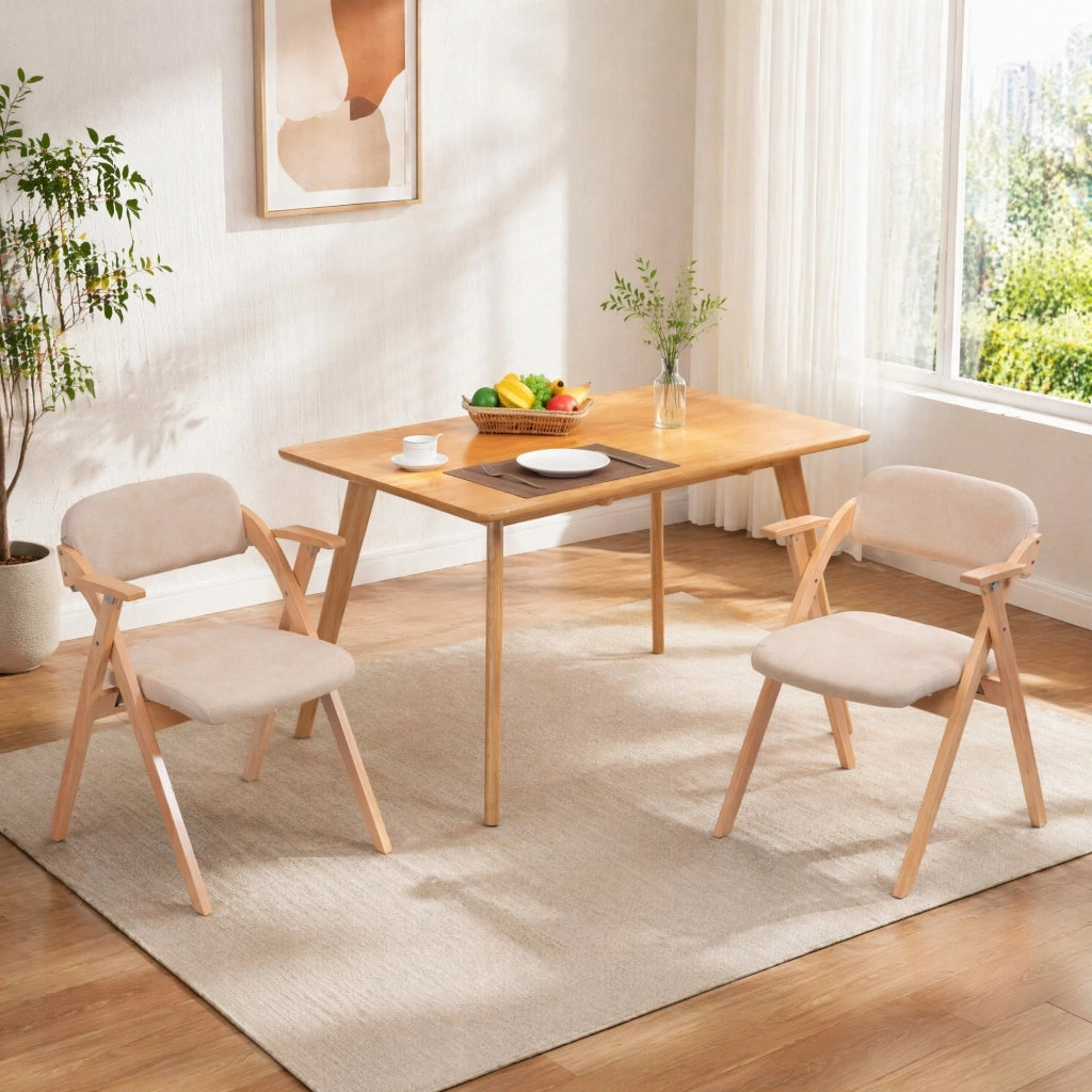 SEDIA PIEGHEVOLE CON BRACCIOLI E SEDUTA IMBOTTITA SET DA 2 KHAKI