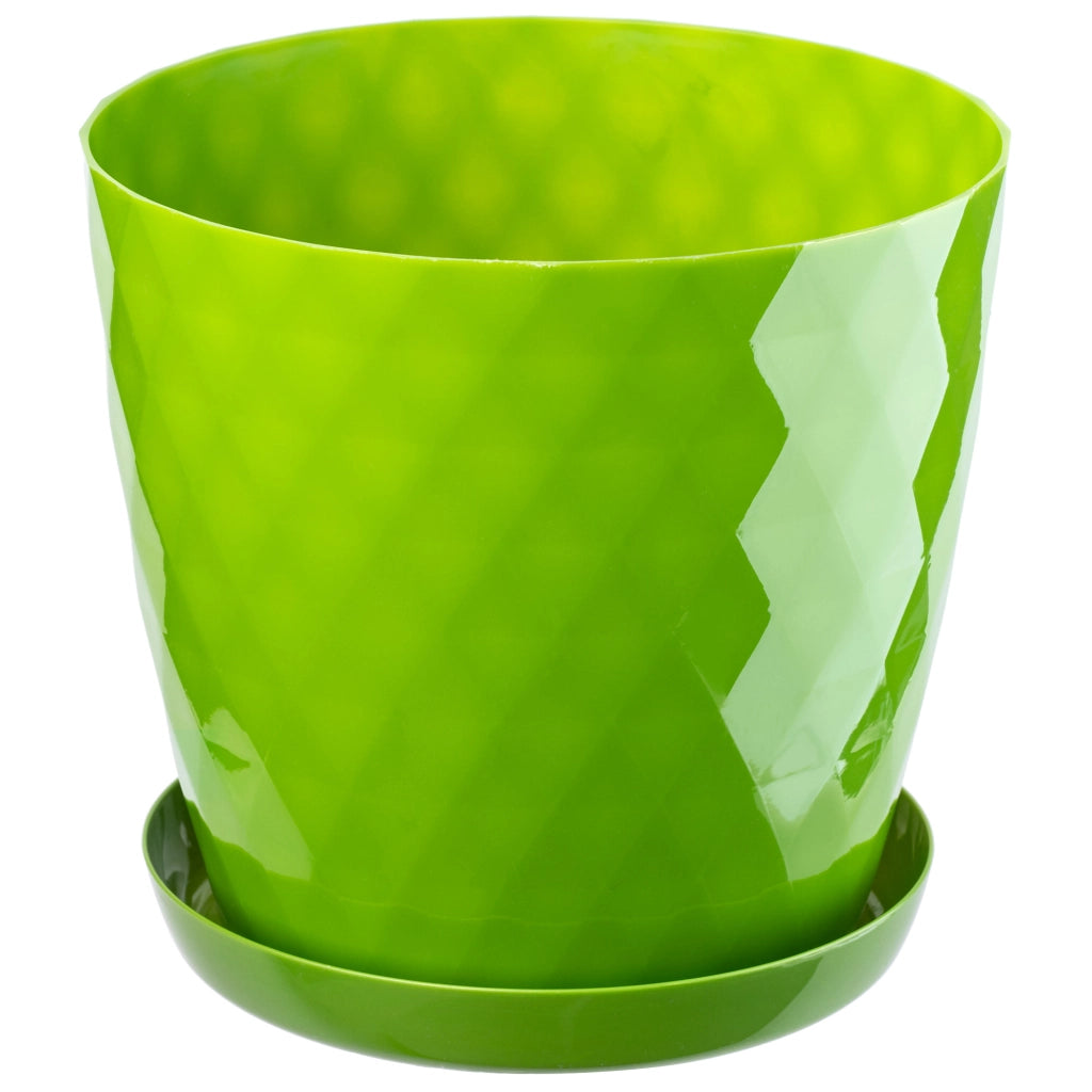 Vaso da fiori KADAX, coprivaso, 20 cm, supporto per fiori, plastica verde, 3 pezzi.