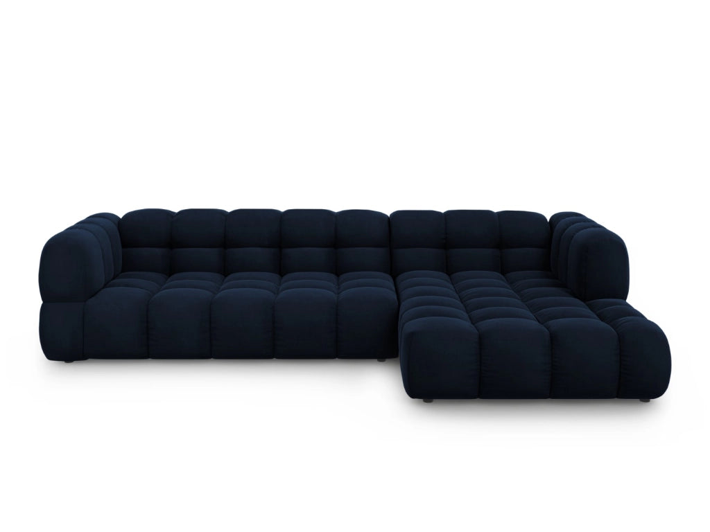 Cosmopolitan Design - Divano angolare modulare destro "Sky" 4 posti in velluto blu reale 