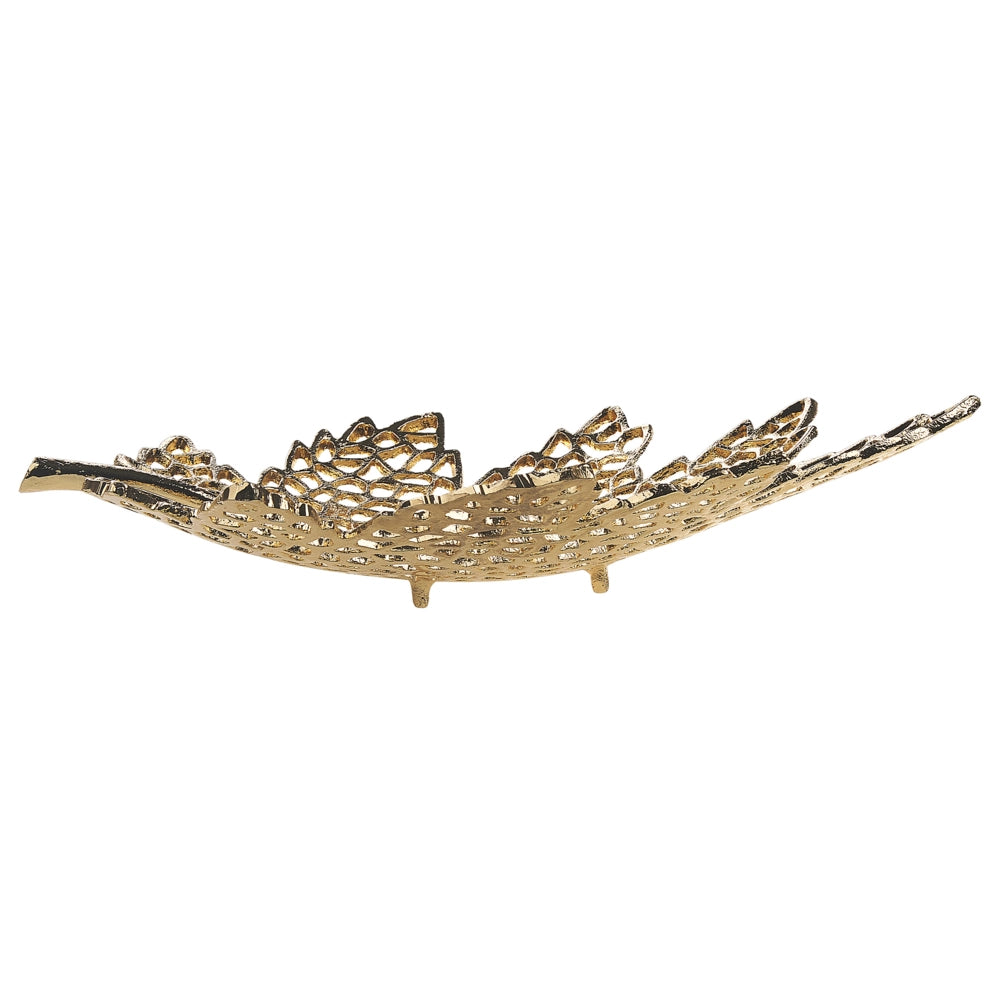 Set di 3 vassoi decorativi in alluminio dorato Foglia d'acero Glam Modern Decor Home Accessories
