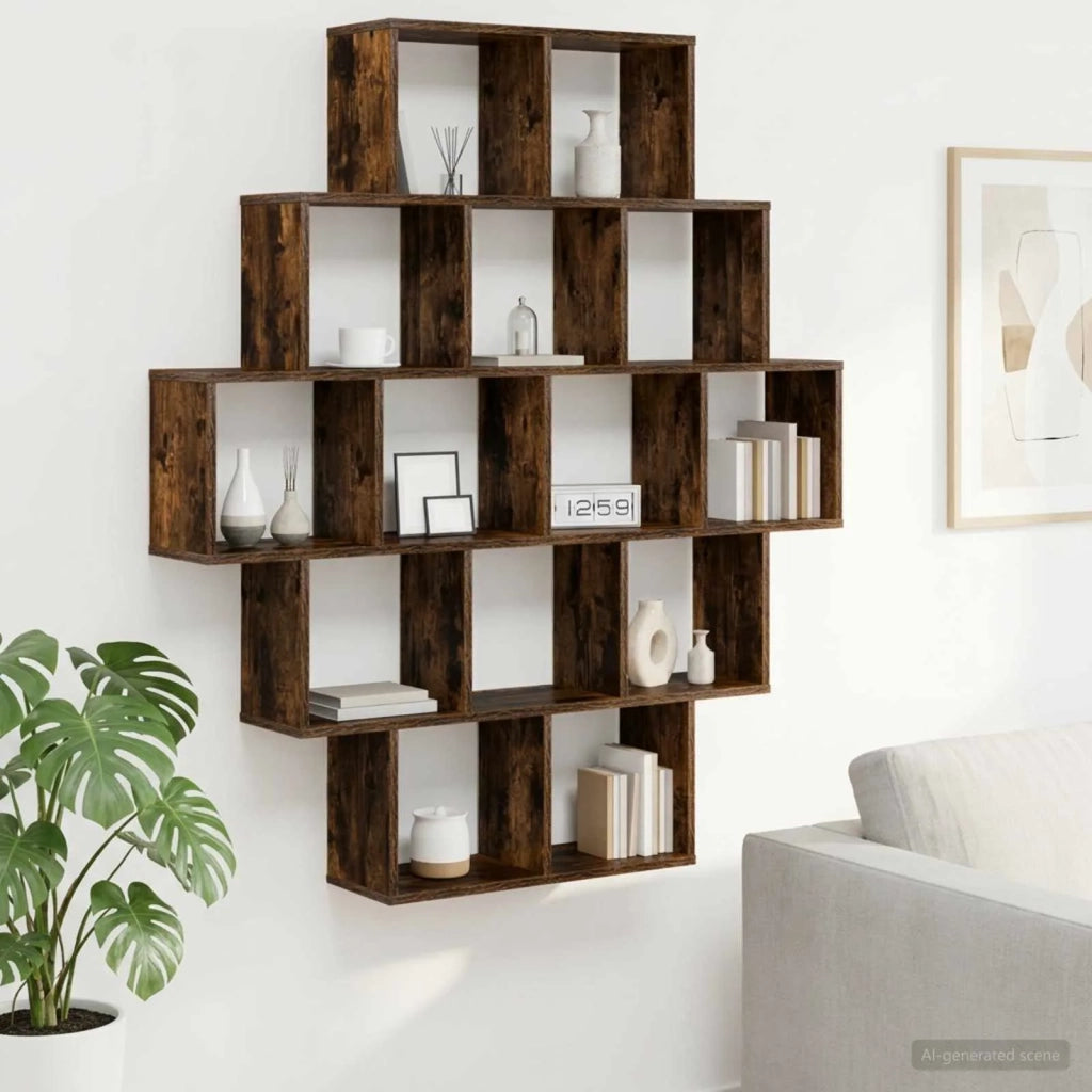 Scaffale da parete Rovere Fumo 120 x 20 x 136 cm 8012160