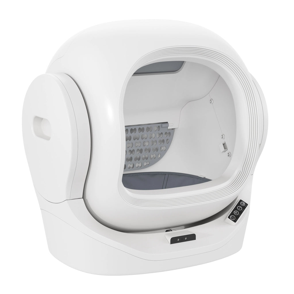 Lettiera automatica intelligente per gatti con controllo da app; 68L; bianco