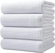 Badhanddoek microfibra extra grande - 152 x 76 cm - 4 pezzi (tessuto a waffle bianco)