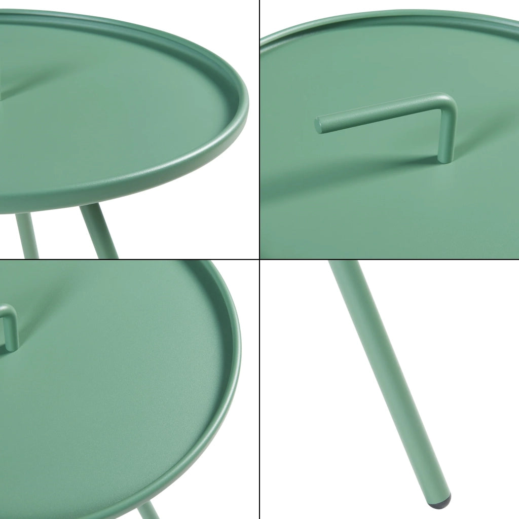 Tavolino da giardino in acciaio 55 x 42 cm verde 03_0010904