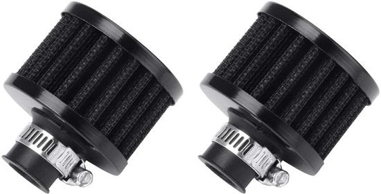 Filtro dell'aria per alta afflusso - Filtro dell'aria per auto - Filtro dell'aria sportivo - Filtro dell'aria di aspirazione - Lavabile - 2 pezzi 12mm