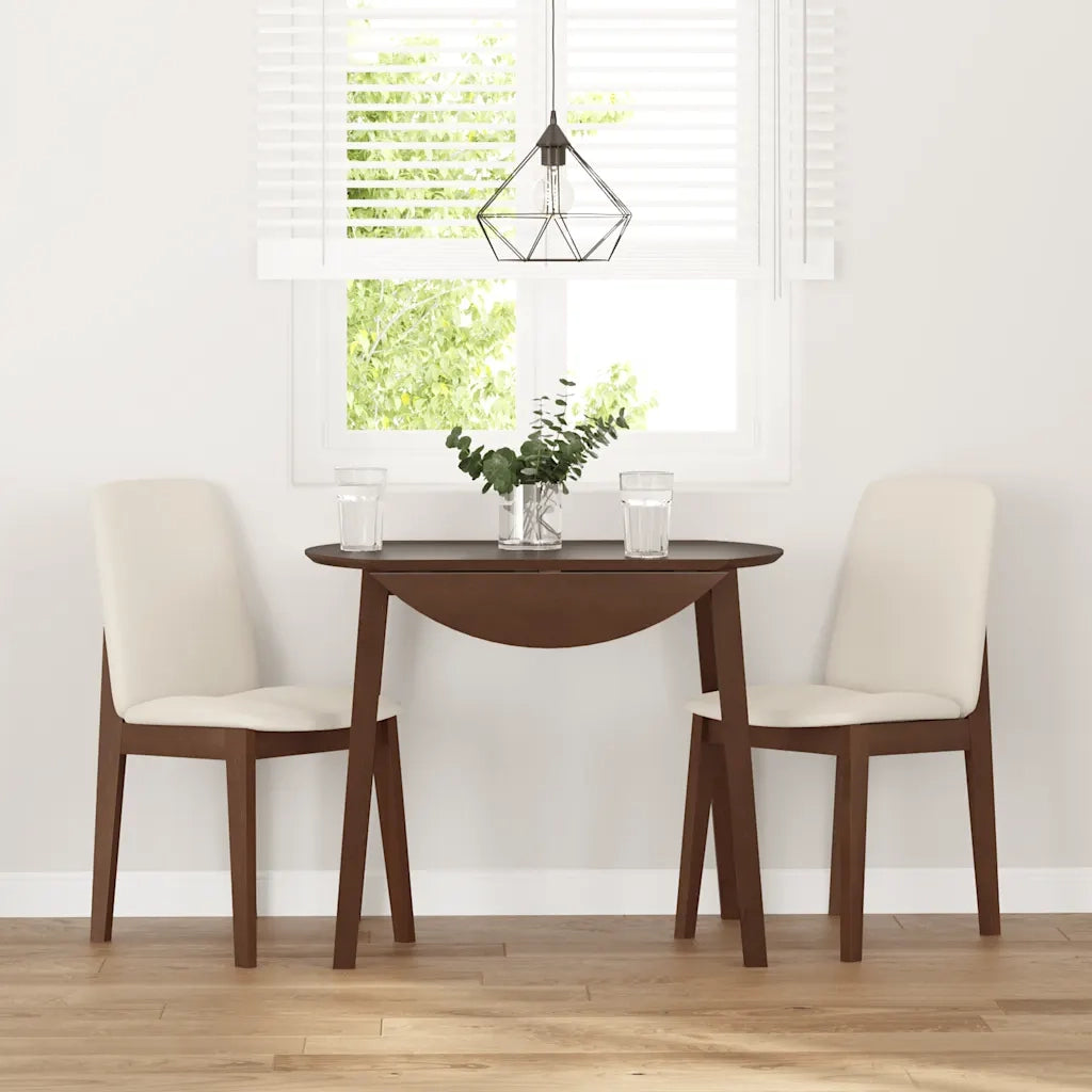 Sedie da Pranzo con Cuscini 2pz Marrone Legno Massello di Hevea 4102443