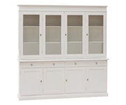 Cristalliera classica 4 porte in legno shabby bianco 205x42x205 (1379) - Mobili 2G