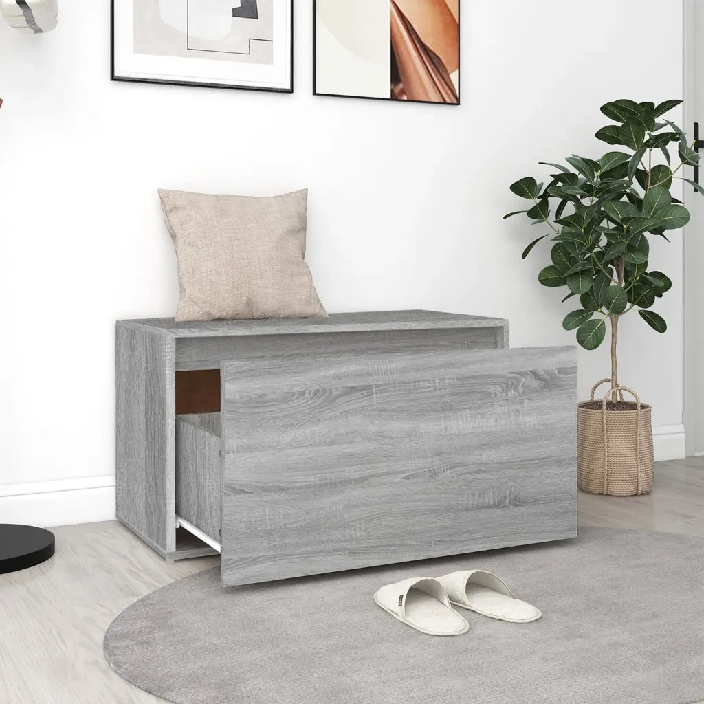 Panca da ingresso-Sgabello-Panca da Corridoio 80x40x45 cm Grigio Sonoma Legno Multistrato