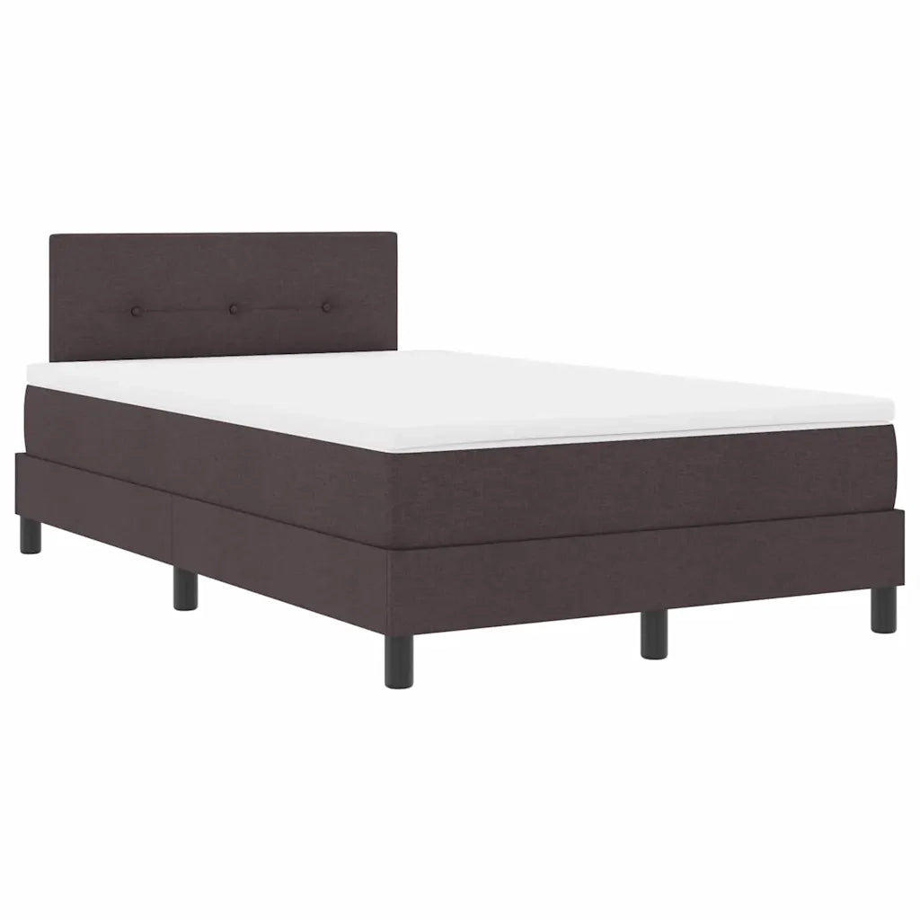 Letto a molle con materasso Marrone Scuro 120 x 190 cm Tessuto 3342194