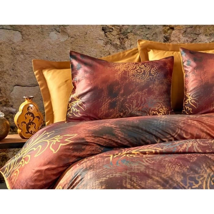 Completo letto - 1 copripiumino 220 x 240 cm + 2 federe 60 x 60 cm - 100% poliestere microsatin - Rosso
