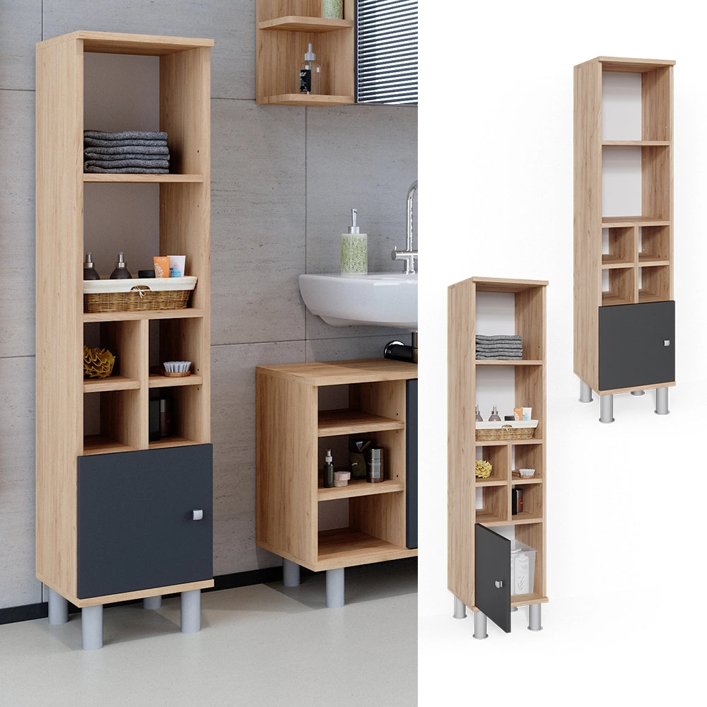 Mobiletto bagno Fynn Antracite 30 x 130.6 cm porta piccola Vicco