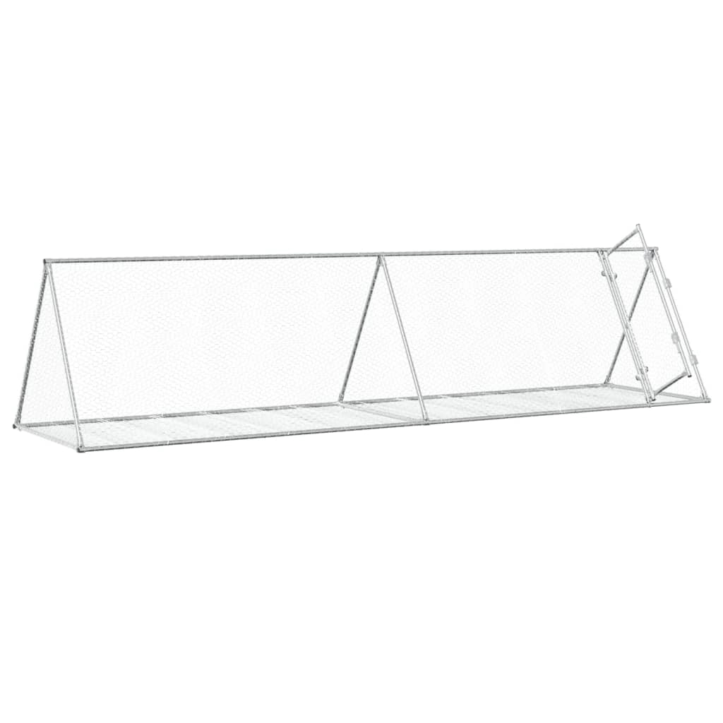 Gabbia per conigli in argento 400 x 105 x 91 cm in acciaio zincato Argento 02_0041697