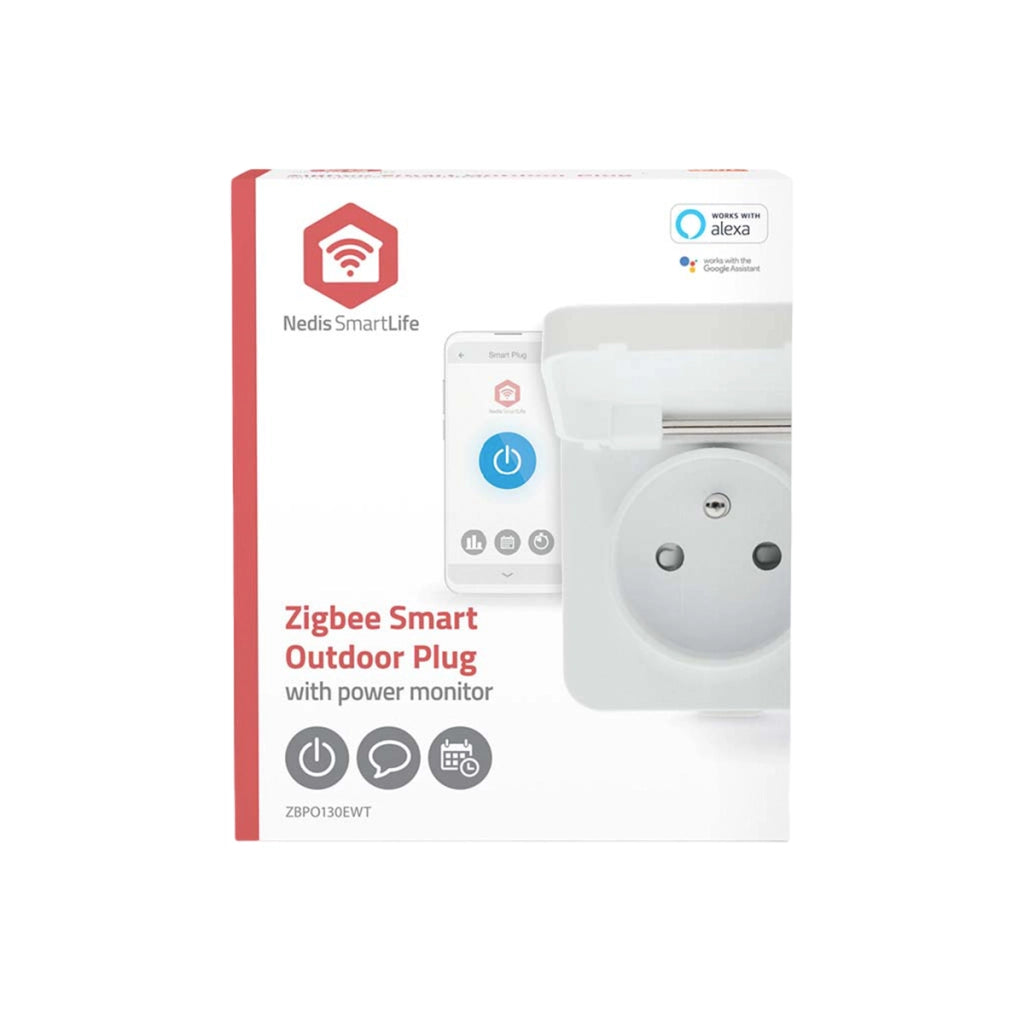 Presa Esterna Connessa Impermeabile IP44 Wattmetro Zigbee 3.0 Bianco Nedis