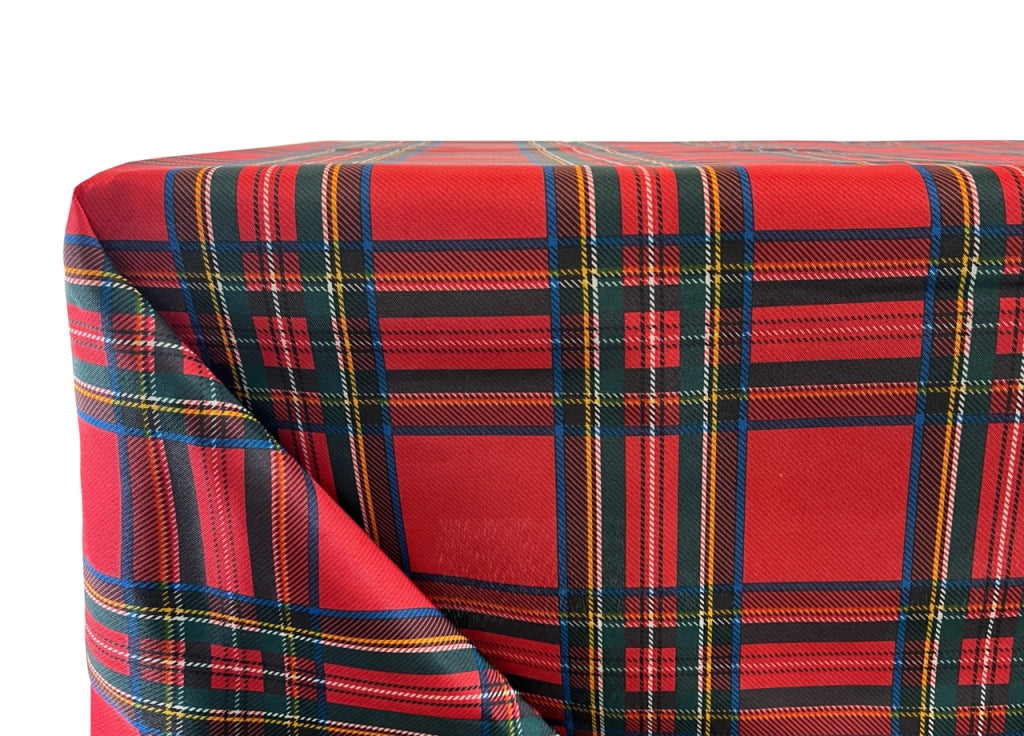 Tovaglia Cucina Soggiorno Antimacchia Idrorepellente Fantasie Tartan Splash - 140x360cm - Bordeaux