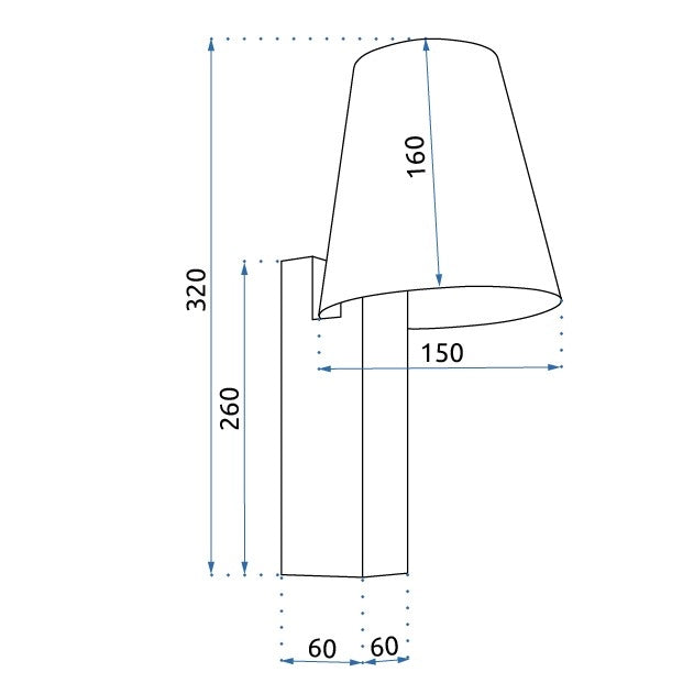 Lampada Da Parete Loft APP1279-1W Black