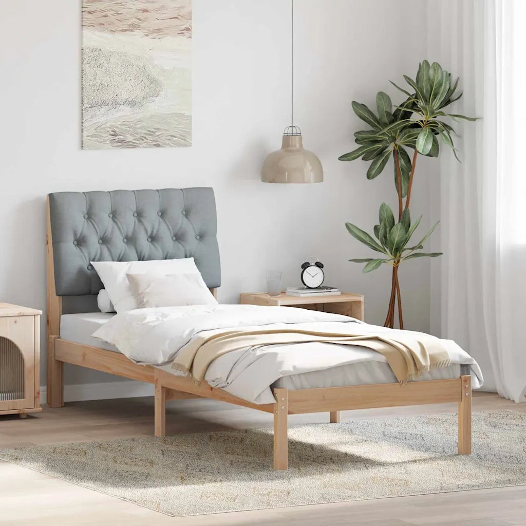 Letto con Testiera Rivestita con testiera Marrone 75 x 190 cm