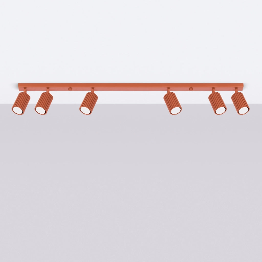 Lampada da soffitto KARBON 6L rosso ocra
