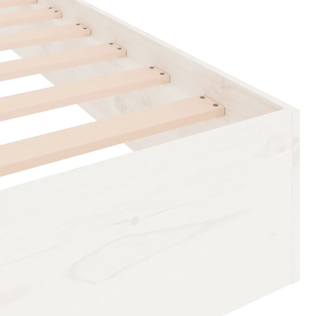 Giroletto-Struttura Letto Bianco in Legno Massello 140x200 cm 413462