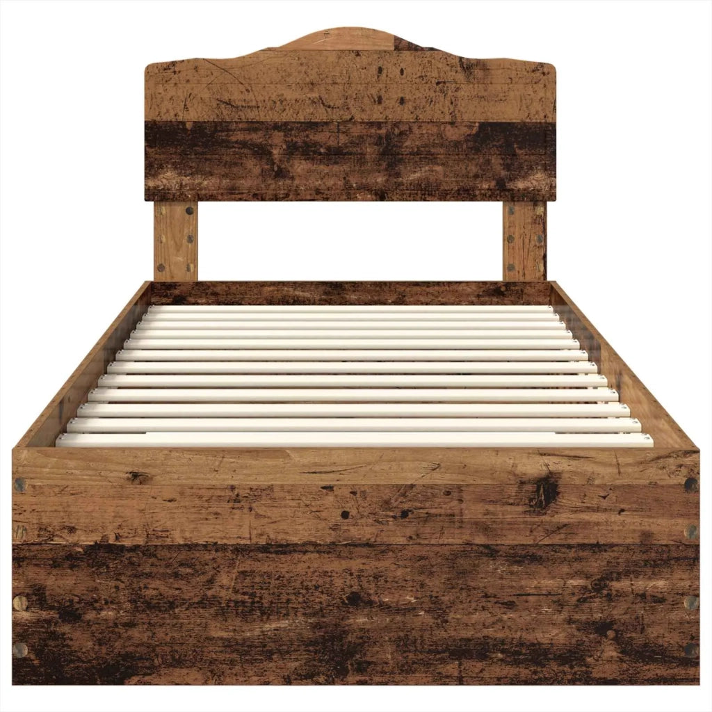 Struttura del letto con testiera Legno vecchio 100 x 200 cm