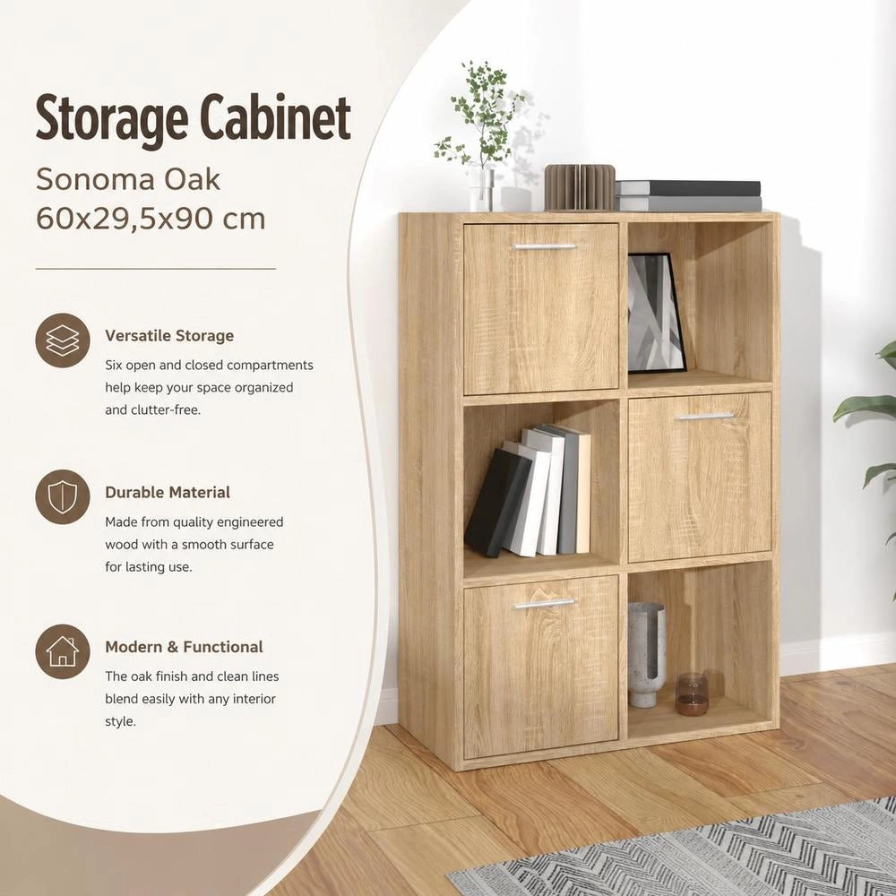 Storage Cabinet Sonoma Oak 60x29.5x90 Cm Wood-based Material