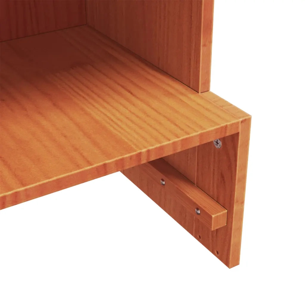 Scarpiera Marrone Cera 52x30x104 cm Legno Massello di Pino 837393