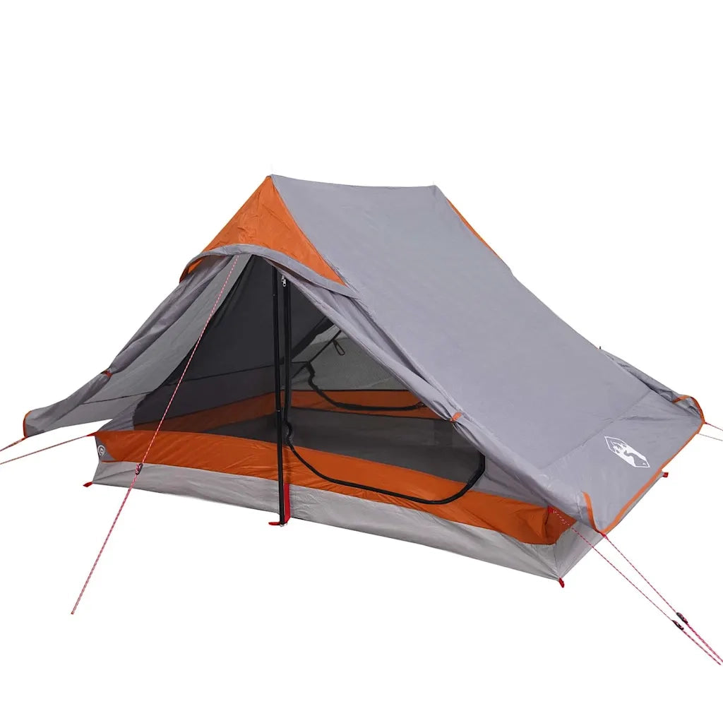 Tenda da Campeggio 2 Persone-Tenda per Escursionismo Grigio Impermeabile