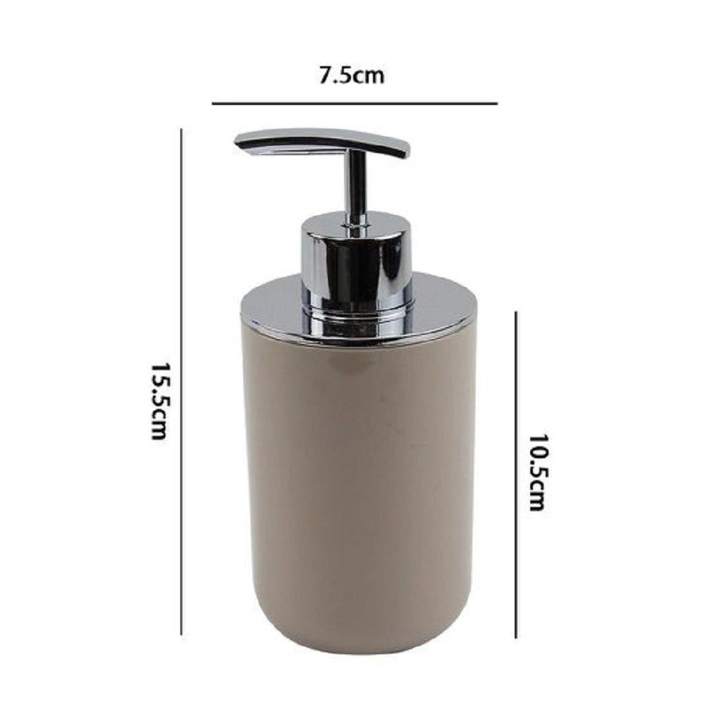 Trade Shop - Dispenser Porta Sapone Liquido Tortora Silver Per Ricambio Accessori Bagno 69465 -