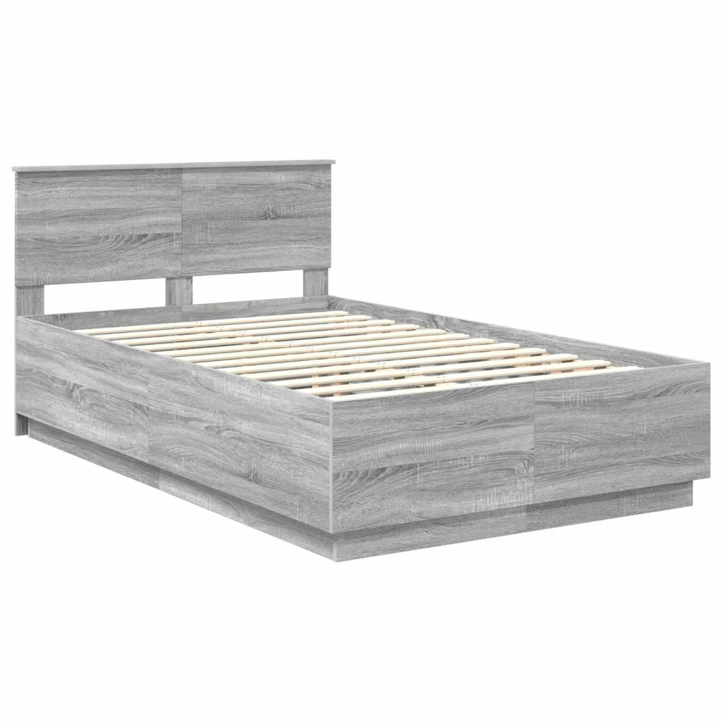 Struttura del letto con testiera Grigio Sonoma 120 x 190 cm