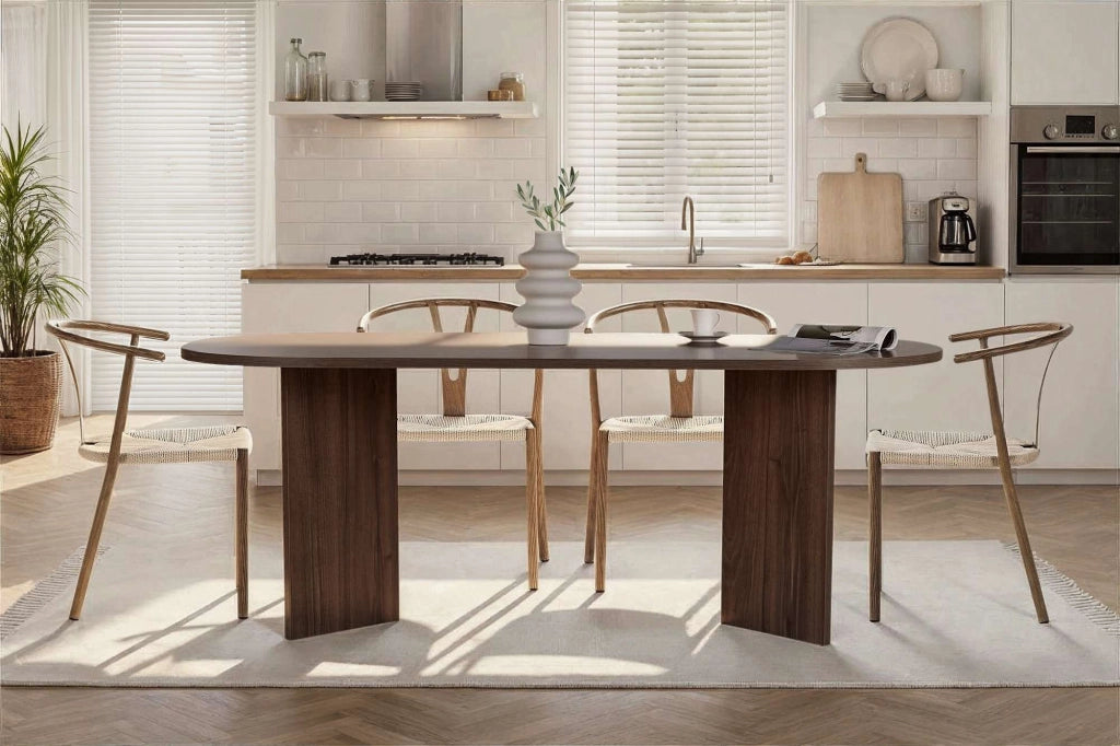 Tavolo da pranzo in legno "Sabella" 200 x 90 x 75 cm - Noce
