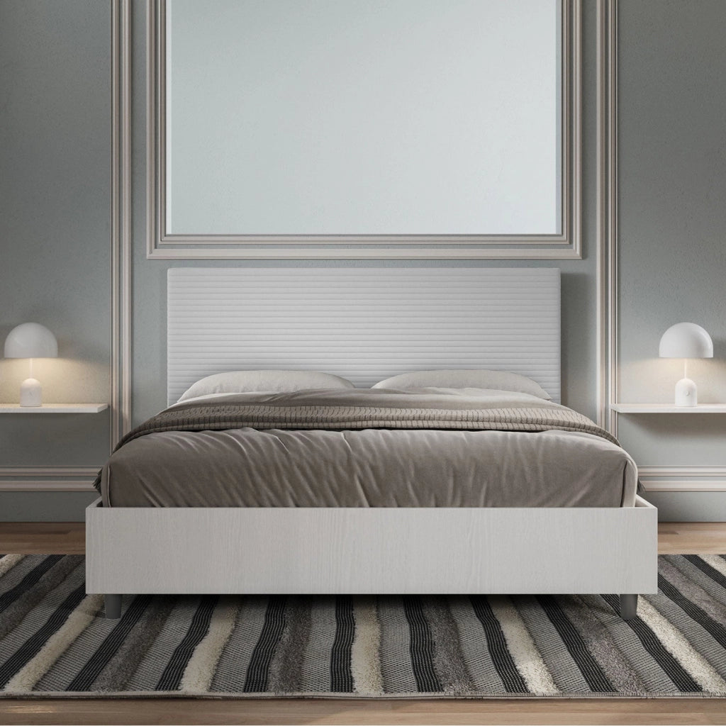 Letto Matrimoniale 160x200 cm con Rete Level Bianco