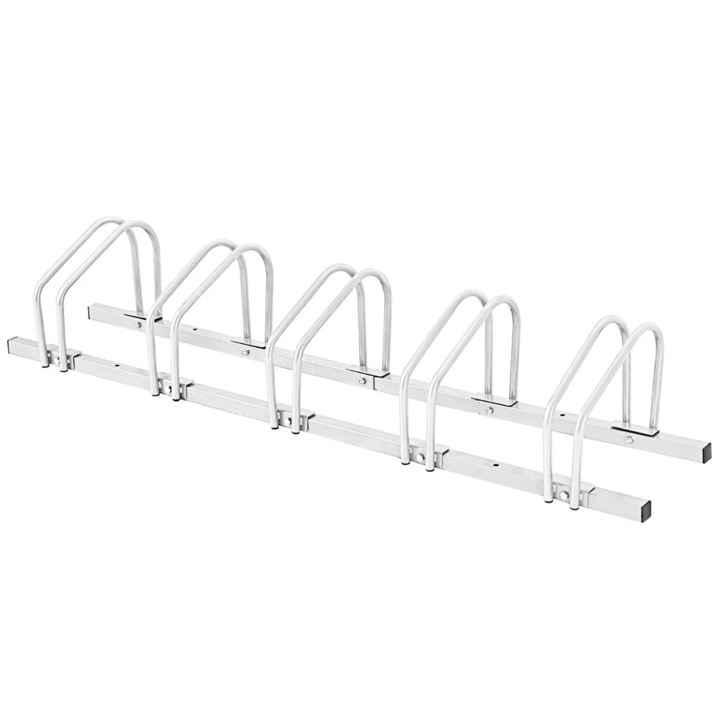 Robusto portabiciclette da parete in acciaio per 5 biciclette 150 x 32,5 x 26 cm stile contemporaneo acciaio argentato 20_0013377