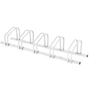 Robusto portabiciclette da parete in acciaio per 5 biciclette 150 x 32,5 x 26 cm stile contemporaneo acciaio argentato 20_0013377