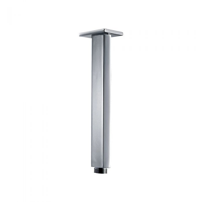 Braccio per Soffione Doccia Sezione Quadrata a Soffitto in Ottone Cromato