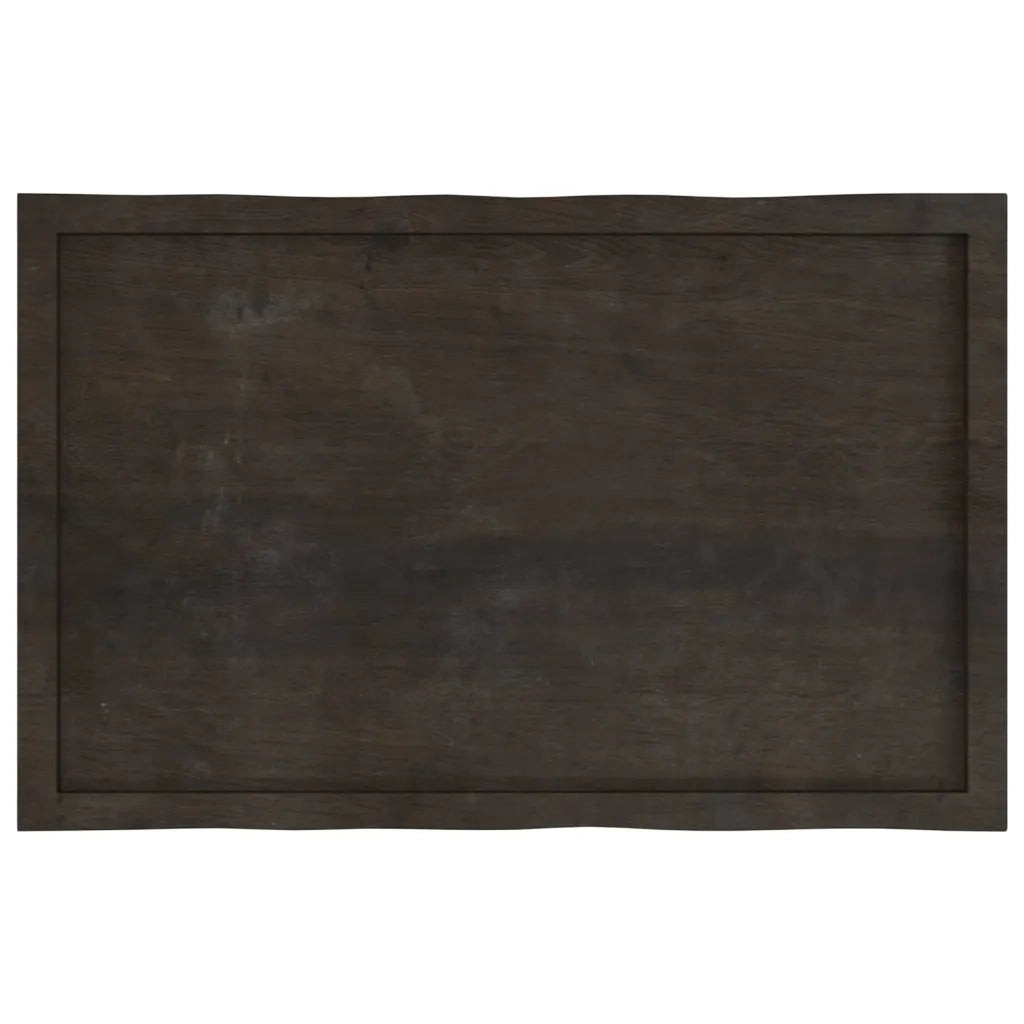 Piano Tavolo Marrone Scuro 100x60x(2-4)cm Rovere Non Trattato 364020