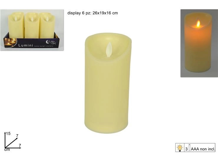 1 Pezzo Lumino con Movimento Fiamma a Batteria 15 cm