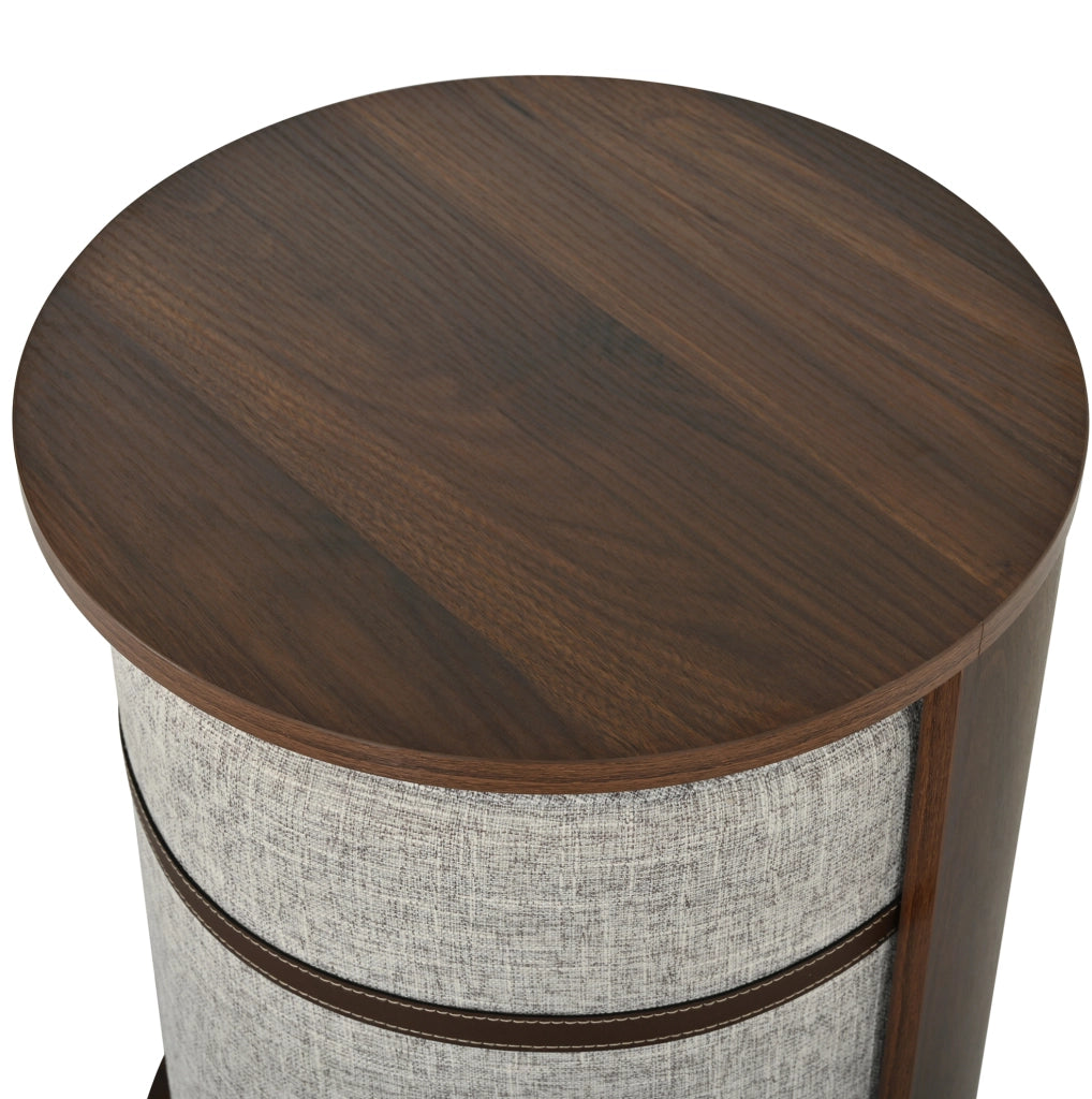Tavolino con pouf 38x38x47，5 cm in MDF marrone salvaspazio