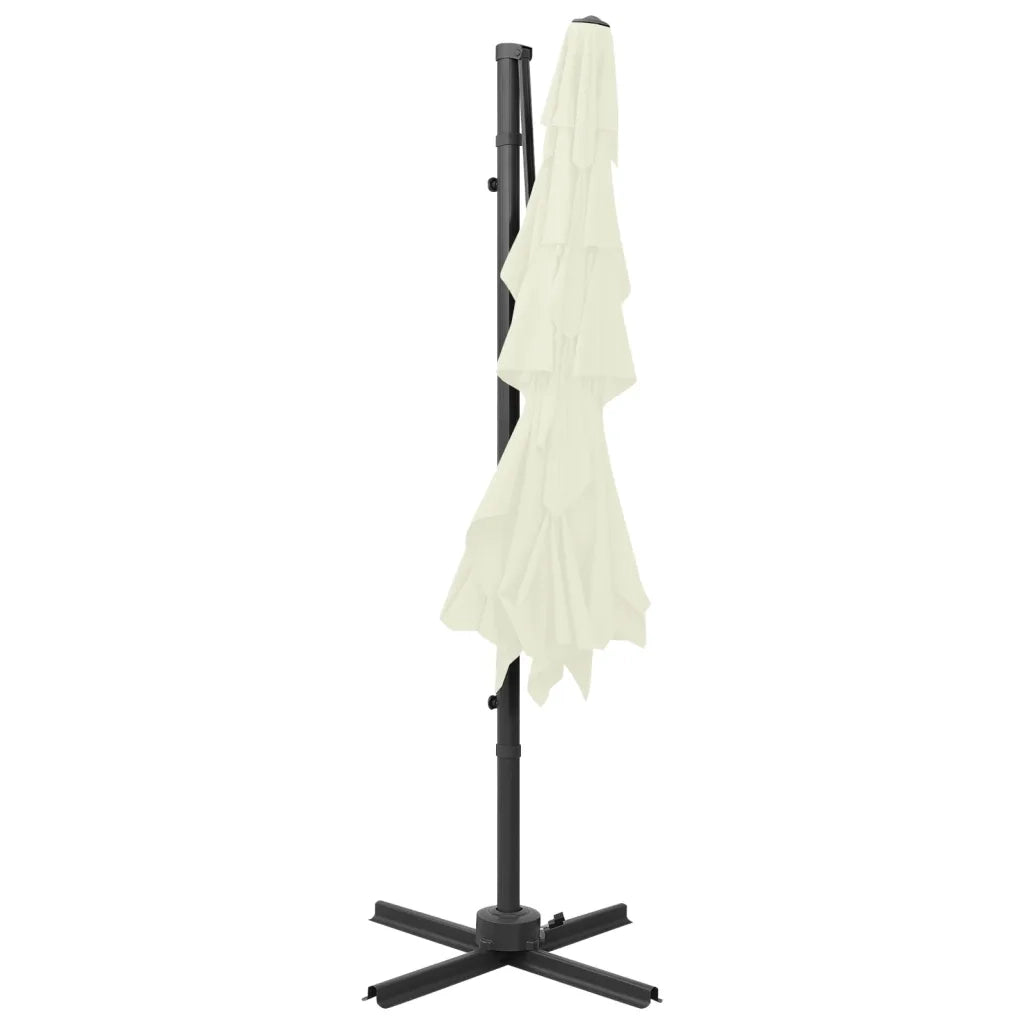 Ombrellone a Sbalzo 4 Livelli Palo Alluminio 250x250 cm Sabbia 313820