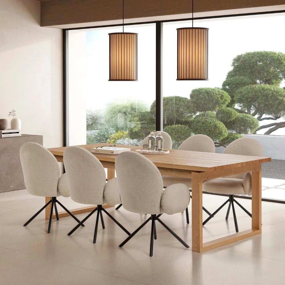 Tavolo rettangolare fisso Rina 220x100x76H colore rovere