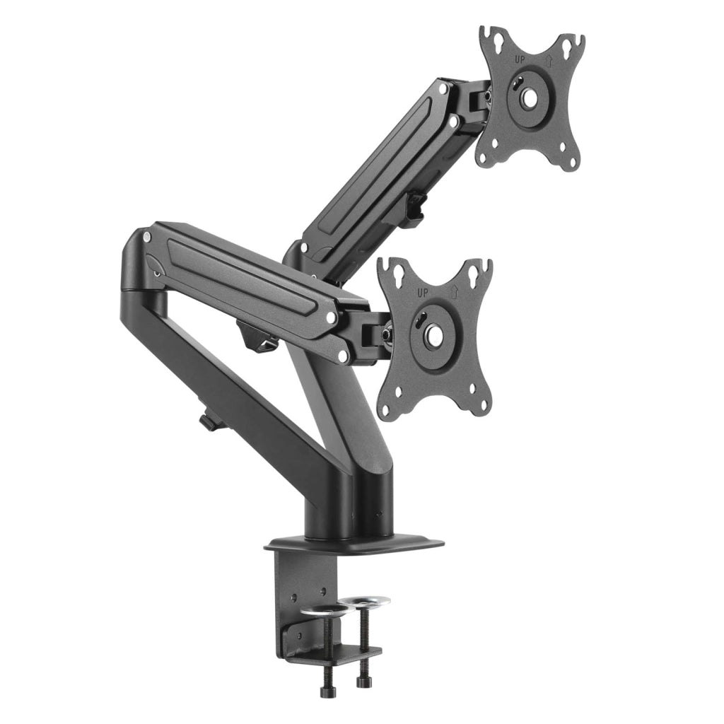 Braccio monitor da scrivania Supporto per 2 schermi da 17-27" conforme a VESA, con molla a gas