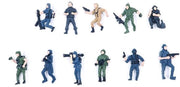 Collezione di Figurine Miniaturne 11Pz - Uomo in Uniforme SWAT - Materiali Leggeri e Duraturi - Figurine in Plastica