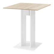 Tavolo Quadrato Lindesnes da Cucina Pranzo Bar 65 x 65 x 78 cm - Effetto Rovere / Bianco [en.casa]