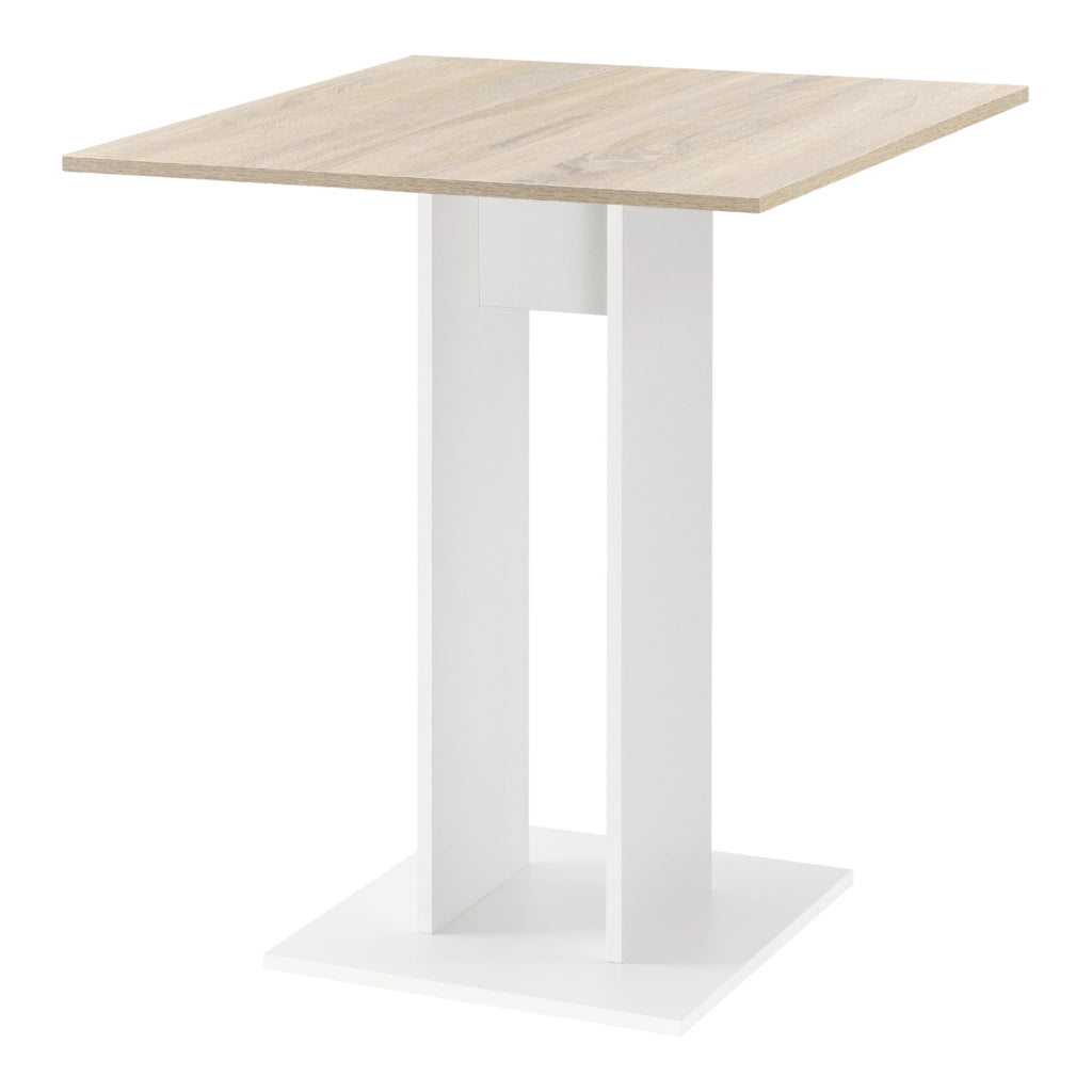 Tavolo Quadrato Lindesnes da Cucina Pranzo Bar 65 x 65 x 78 cm - Effetto Rovere / Bianco [en.casa]