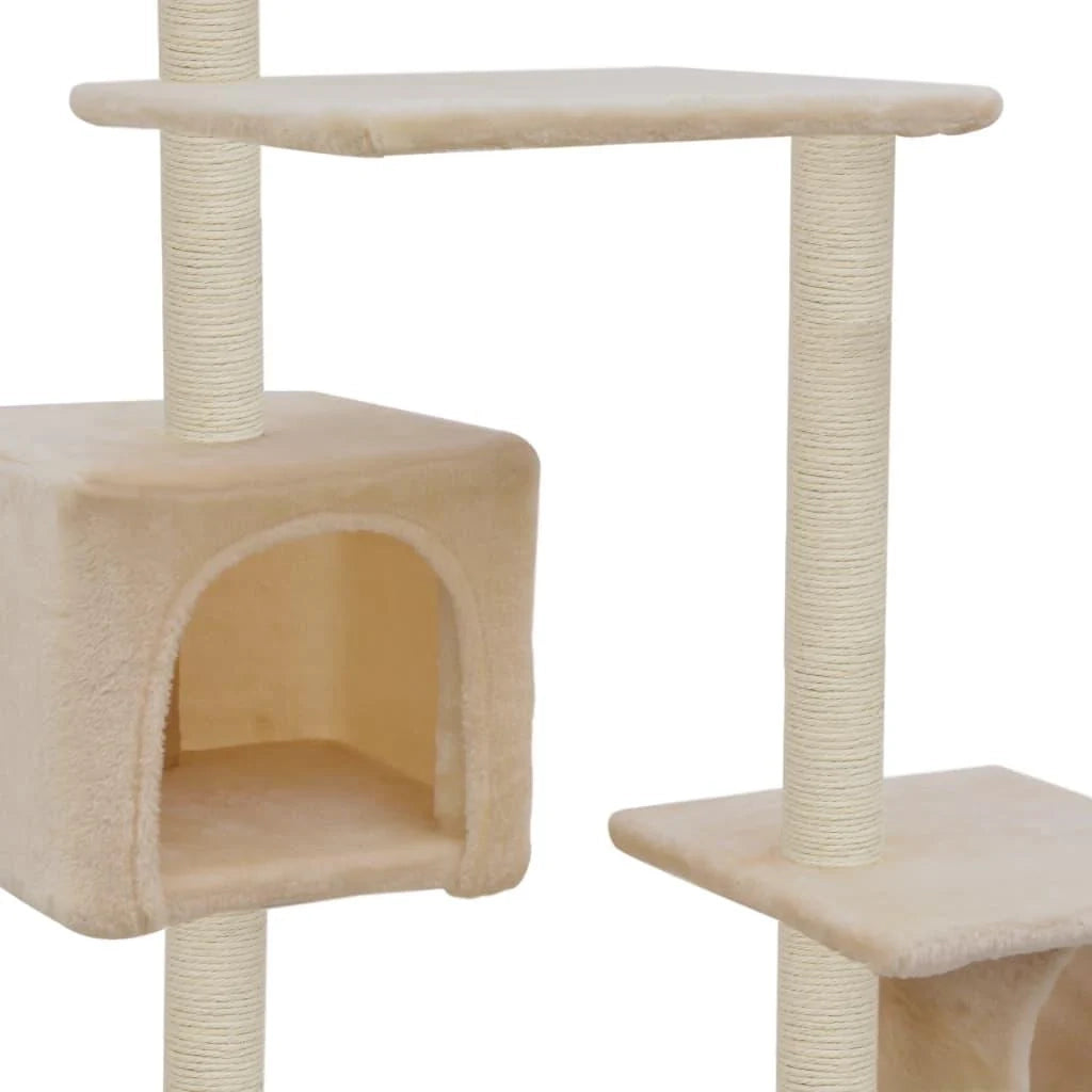 Tiragraffi albero per gatti cuccia per gatti giocattolo peluche sisal 260 cm beige 3702117