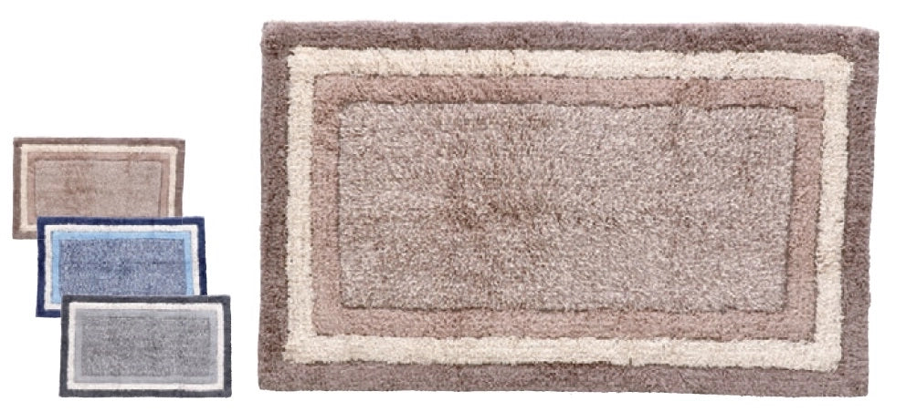 1 Pezzo Tappeto da Bagno in Cotone Antiscivolo Aki 45 x 75 cm 3 Colori