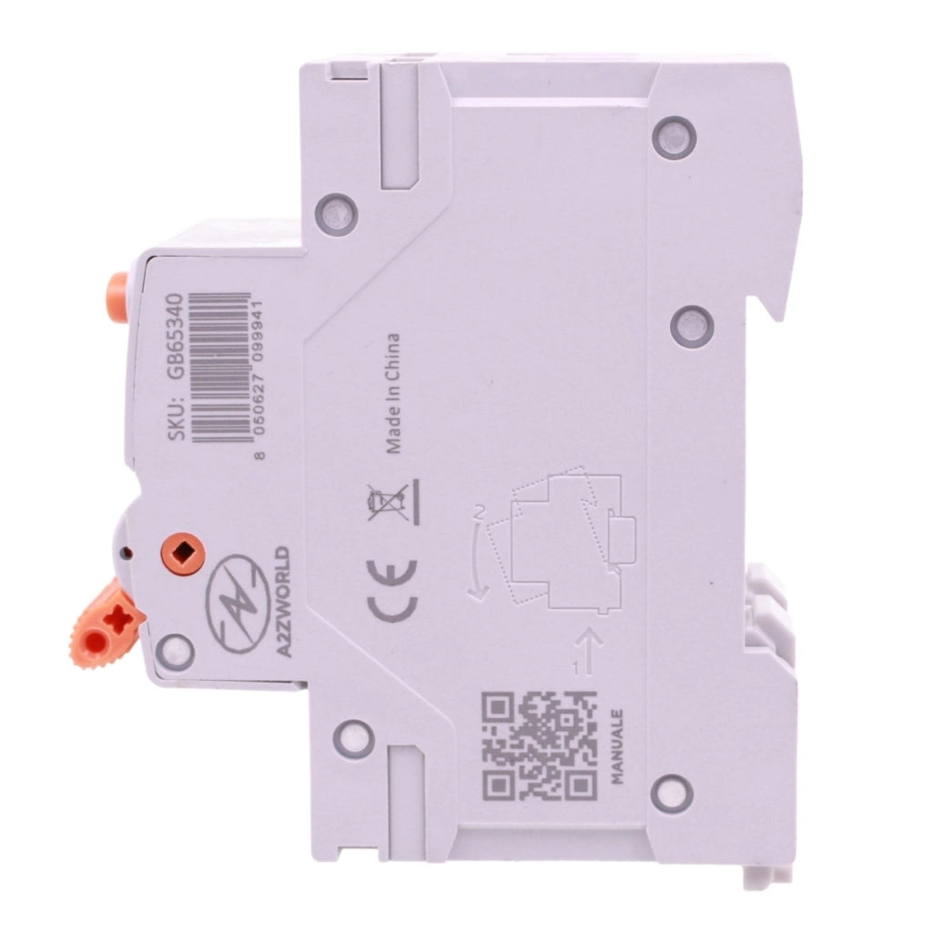 RCBO Doppia Leva, Interruttore Magnetotermico Differenziale Tipo A Curva C 1P+N 2M 6000A 30mA AC 230V IP20 IEC61009-1 GYR9NM, Disponibili 40A 50A 63A (C40A)