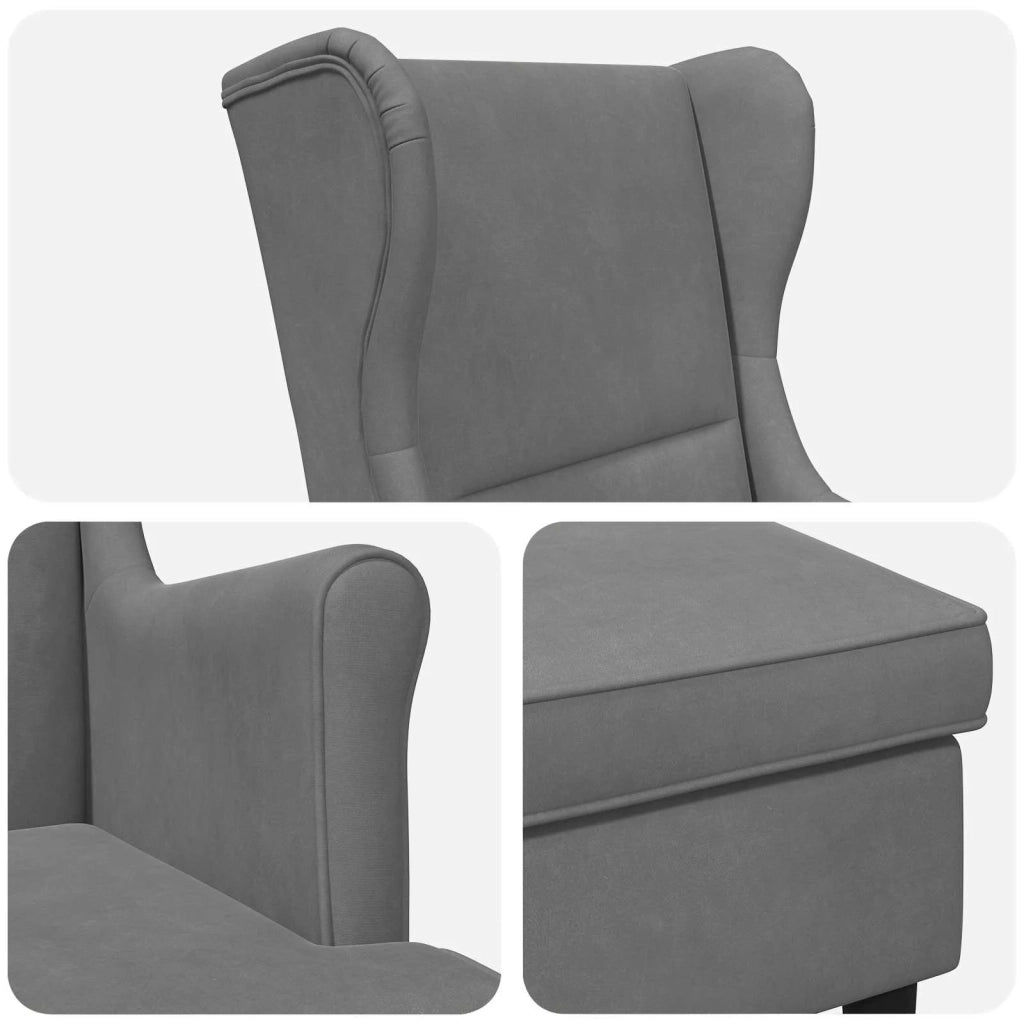 Poltrona con Ottomano 2 pz Grigio Scuro Velluto 3418817
