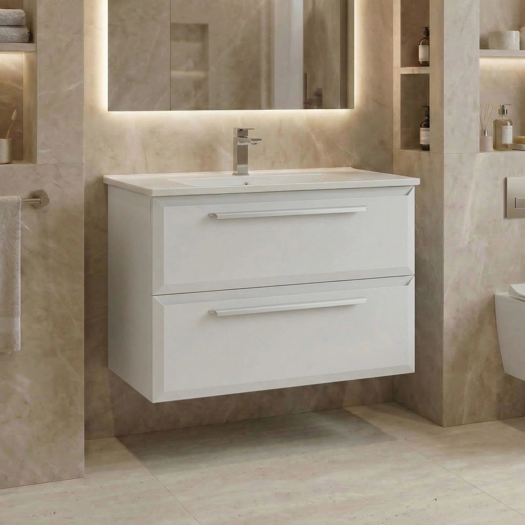 Mobile lavabo "Nuvola 80 v2" - 80 x 50 x 62 cm - Bianco