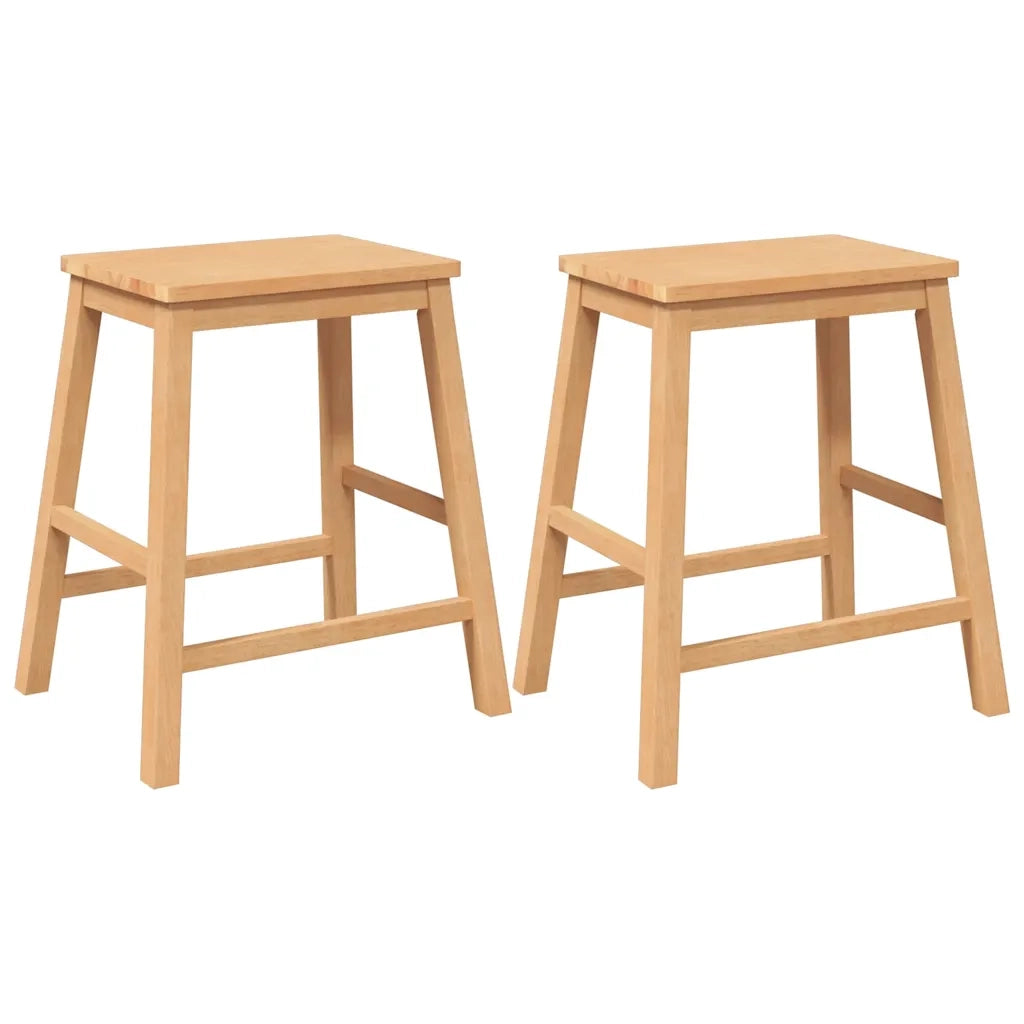 Sedie da Bar 2 pz in Legno Massello di Hevea 4102579