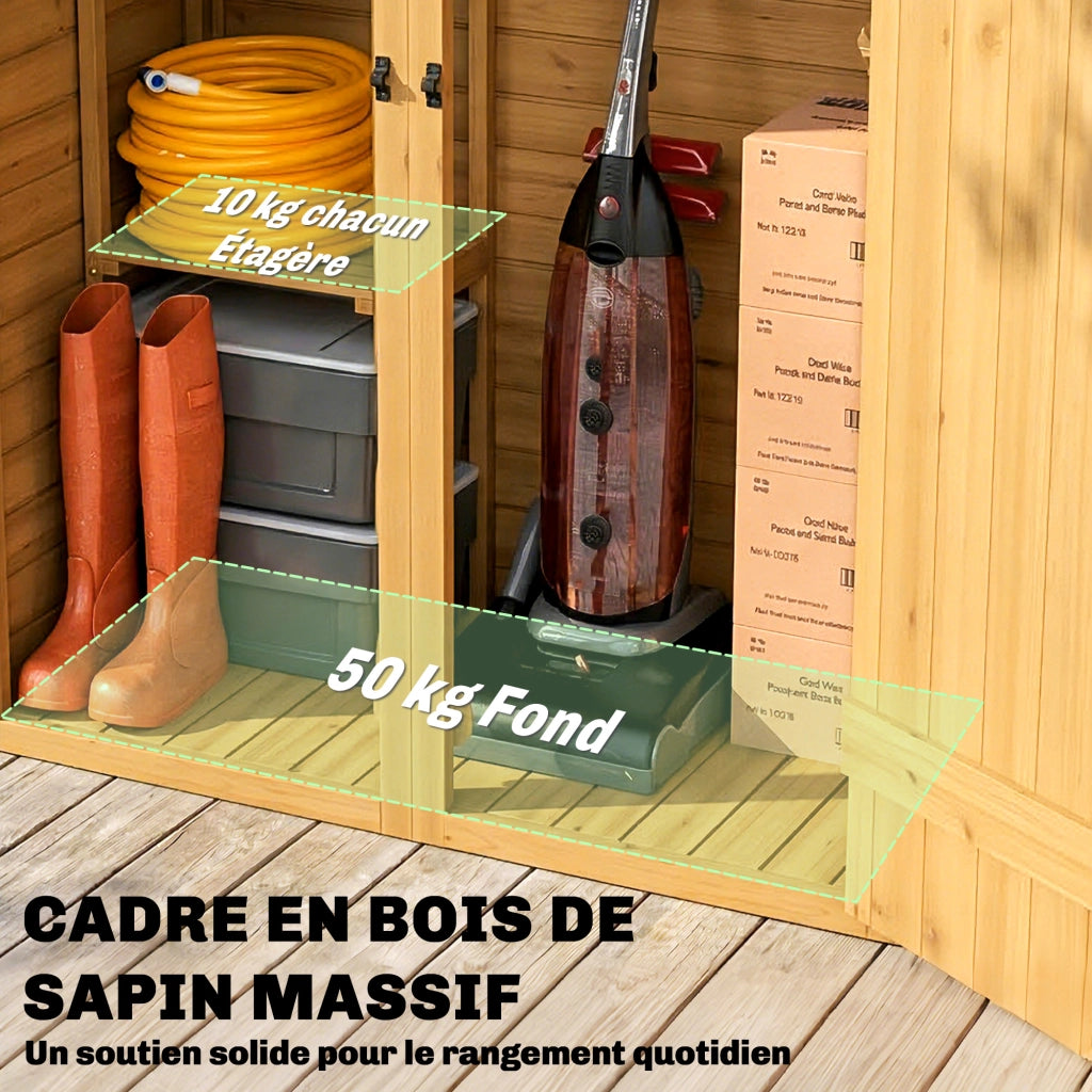 Cabana da Giardino in Legno con 2 Ripiani ¨C Zephmum ¨C Marrone